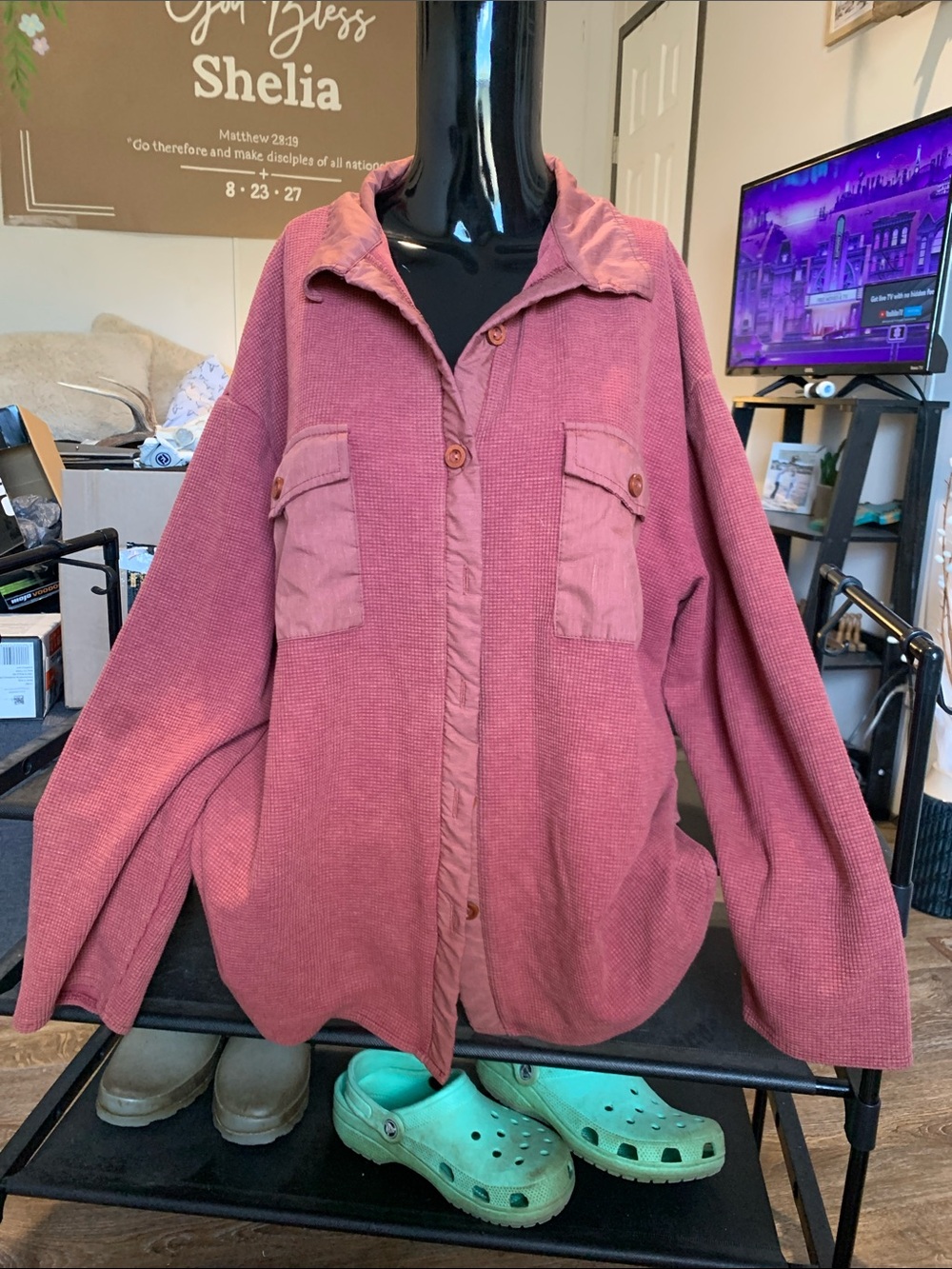 #139 Relaxed Utility Shacket in Dusty Rose